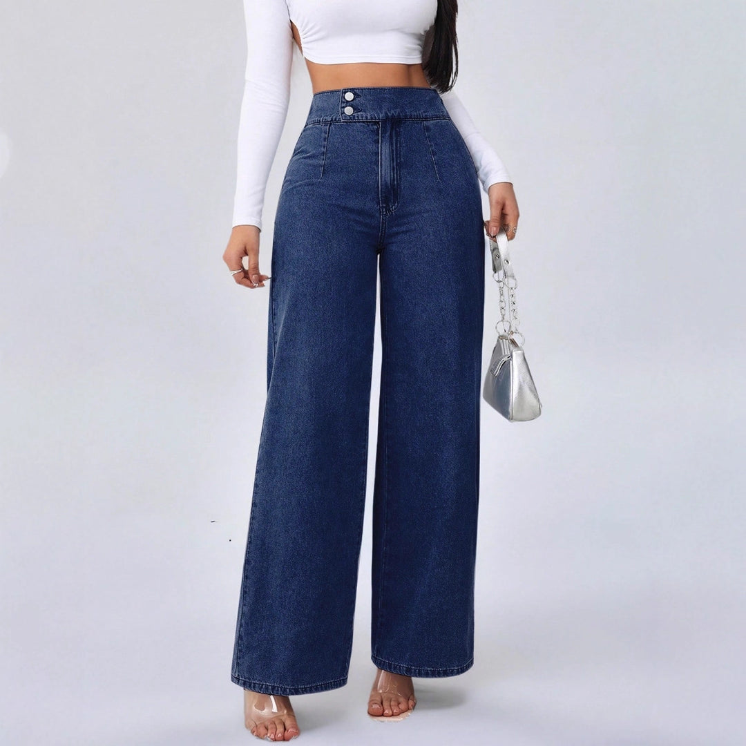High-Waist Straight Leg Jeans for Women – Retro Denim