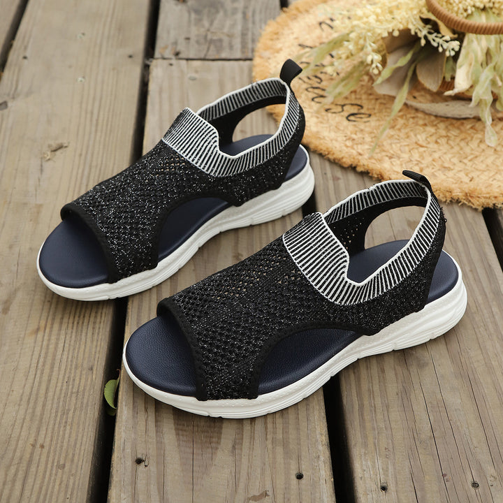 Women's Flat Sandals – Open-Toe Sporty Cushioned Comfort