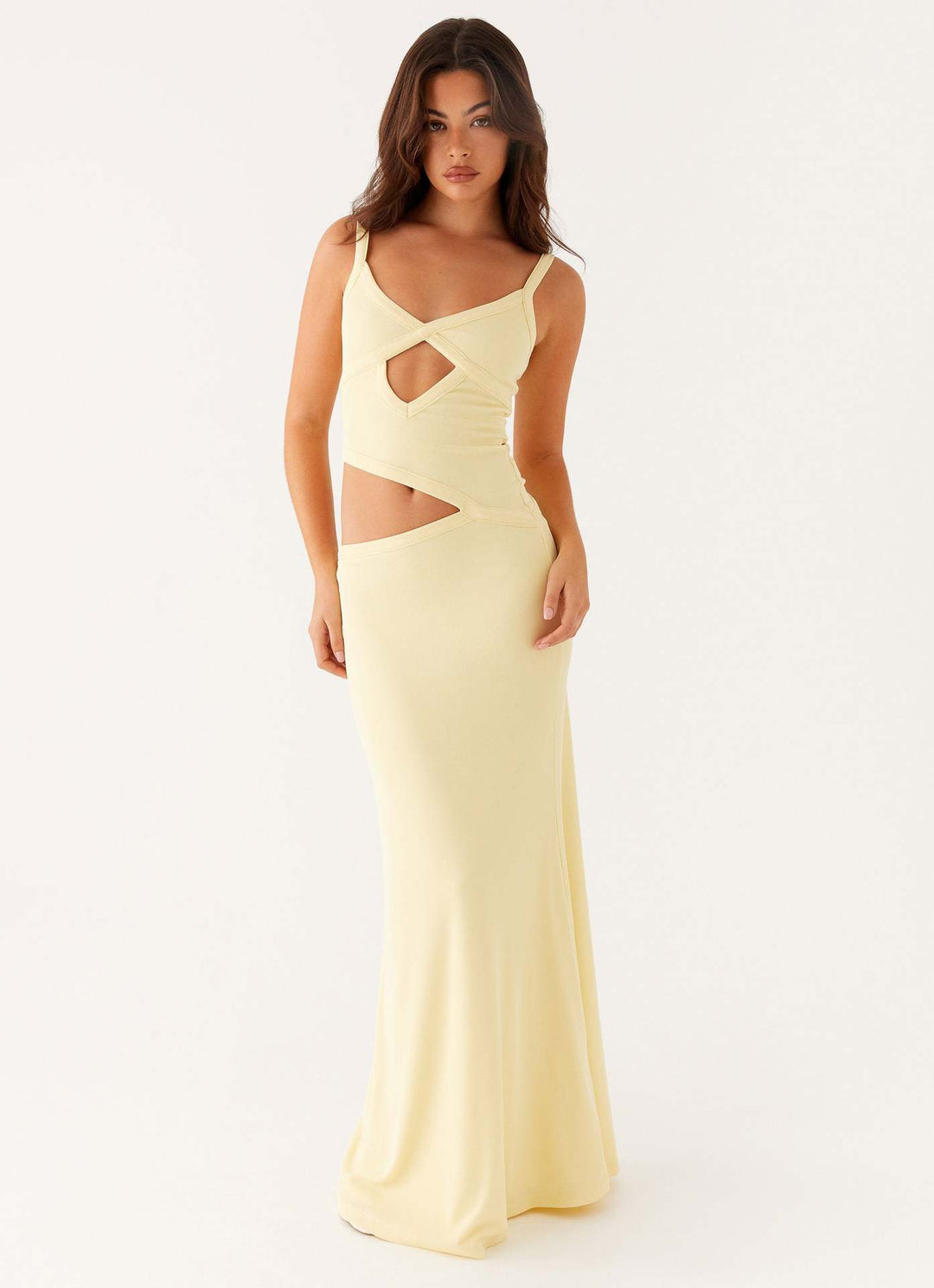 Women's Open Back Maxi Dress Deep V-Neck – Spaghetti Criss-Cross