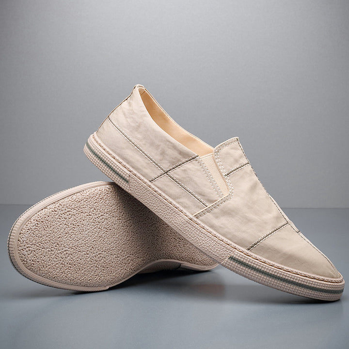 Men's Slip-On Loafers – Contrast Stitching & Stretch Panels