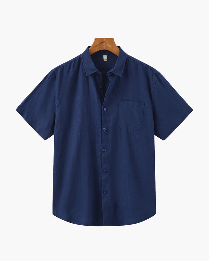 Men's Linen Short Sleeve Shirt – Relaxed Straight Fit