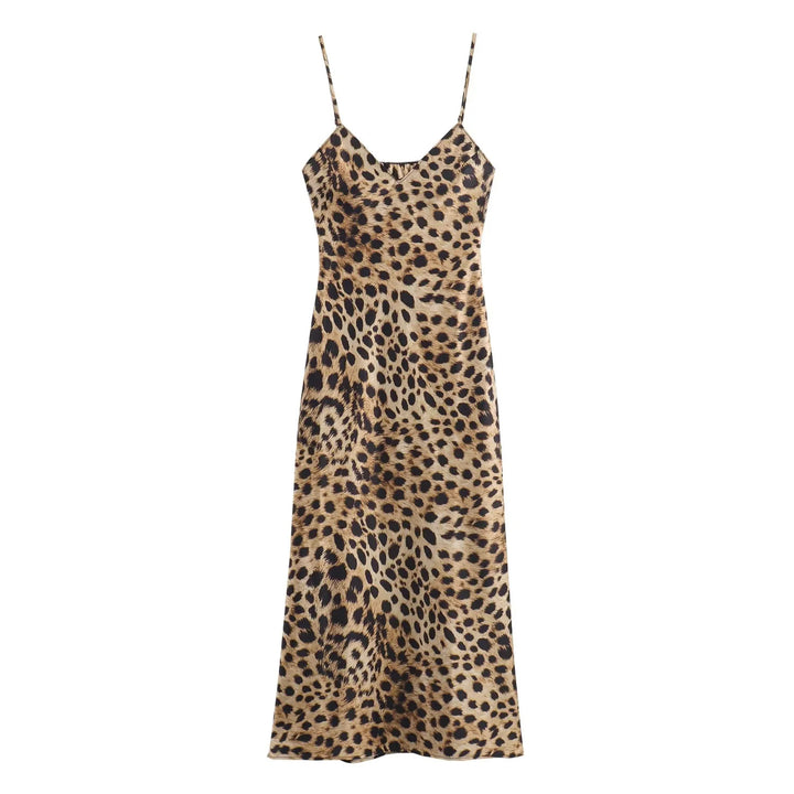 Satin Slip Maxi Dress – V-Neck & Spaghetti Straps
