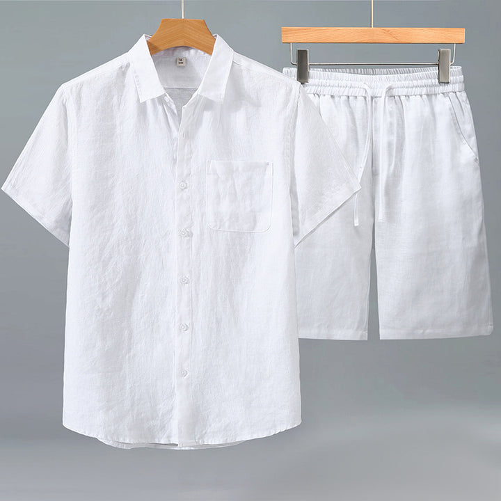 Men's Linen Shirt & Shorts Set – Relaxed Oversized Lightweight