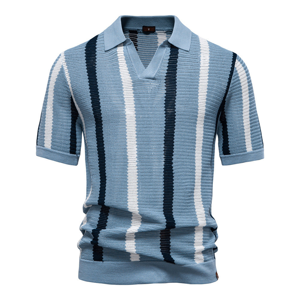 Men's Peruvian Cotton Polo Shirt Hollow Knit – Tailored Fit Breathable