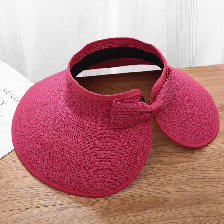 Straw Wide Brim Visor Hat for Women – Open Crown Sun Hat