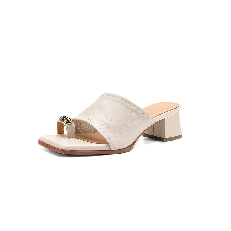 Women's Wedge Platform Sandal – Lambskin Square Toe Heel