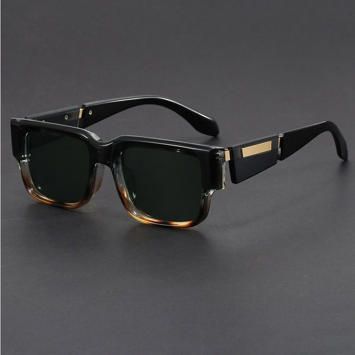 Square Frame Sunglasses Thick Acetate UV400 Protection