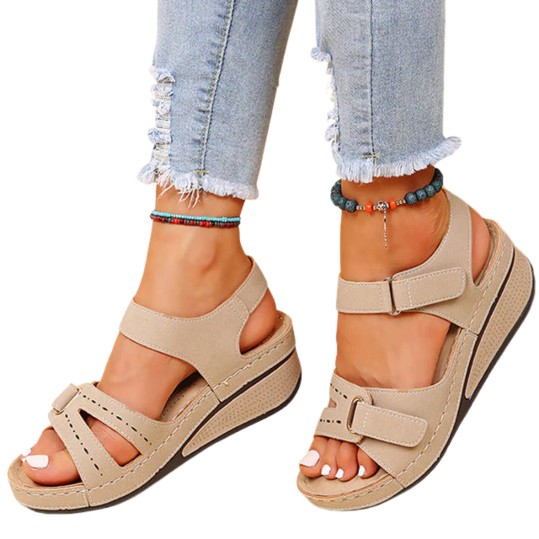 Wedge Sandals for Women – Vegan Leather, Arch Support & Non-Slip
