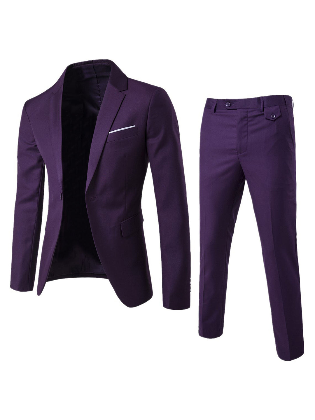 Men's Slim Fit Suit Woven Two-Piece Business Formal – Korean Tailored