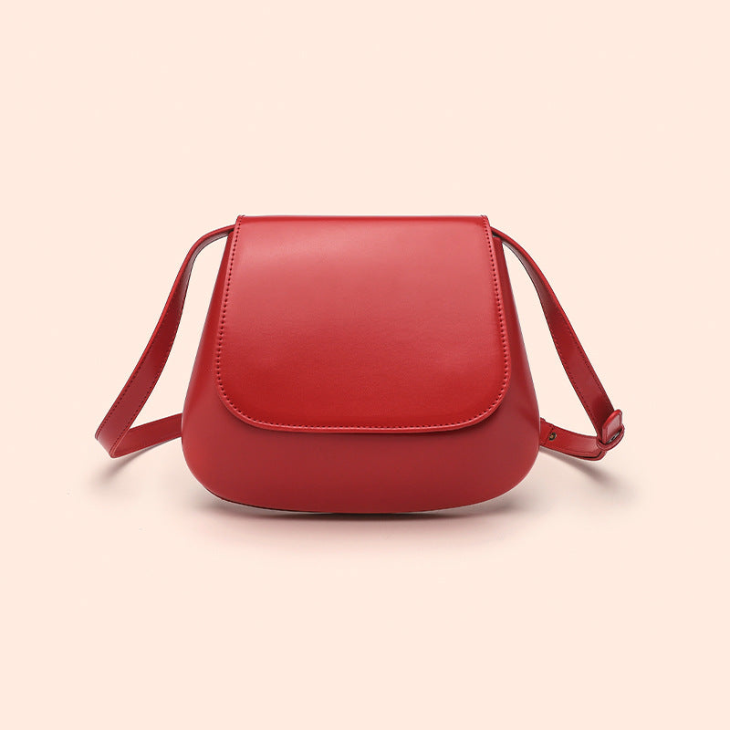 Women's Vegan Leather Crossbody Bag Saddle – Satchel Adjustable Strap