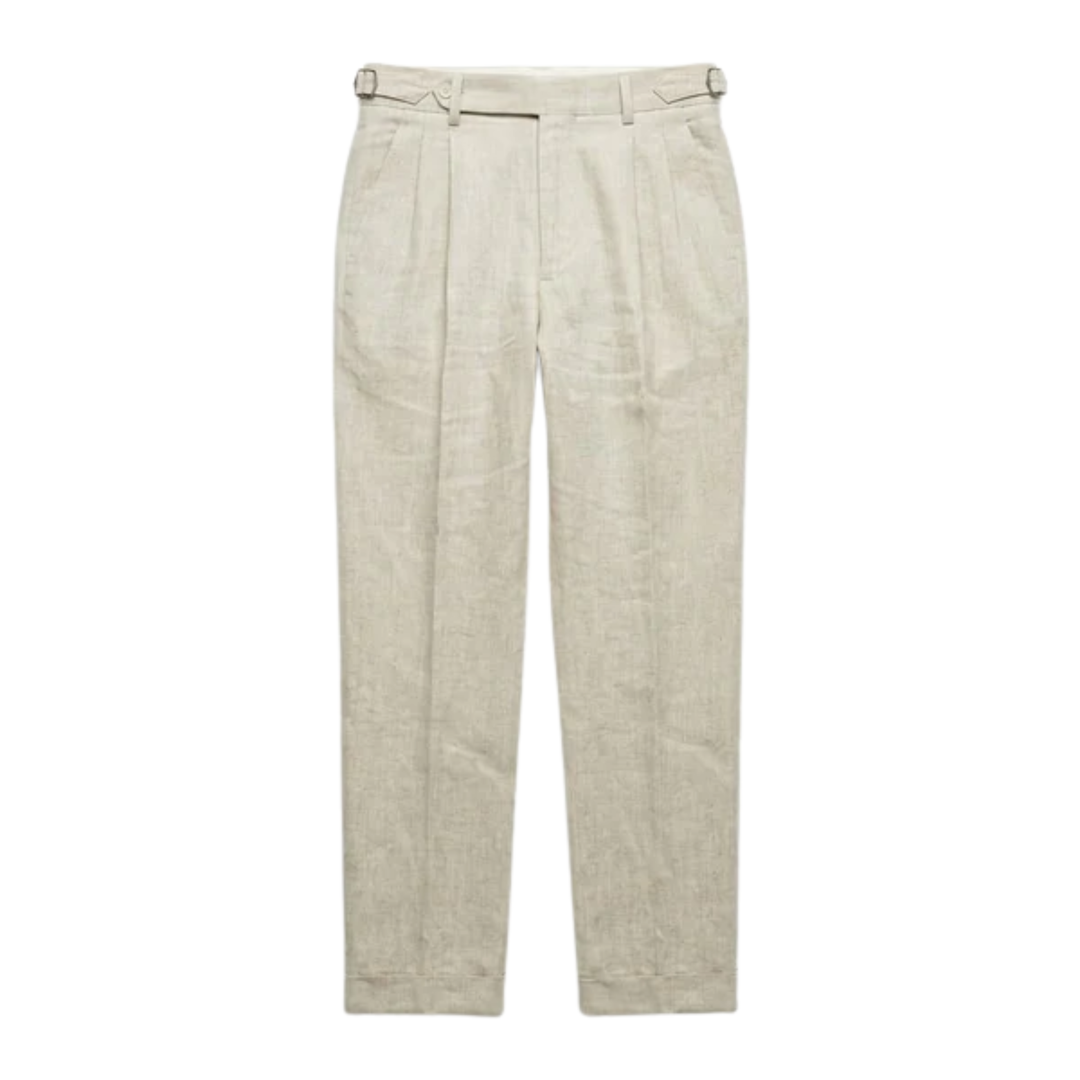 Men's Linen Dress Pants – Double Pleat Formal Fit
