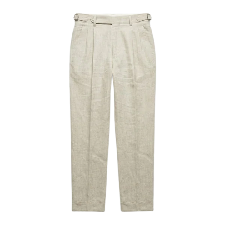 Men's Linen Dress Pants – Double Pleat Formal Fit