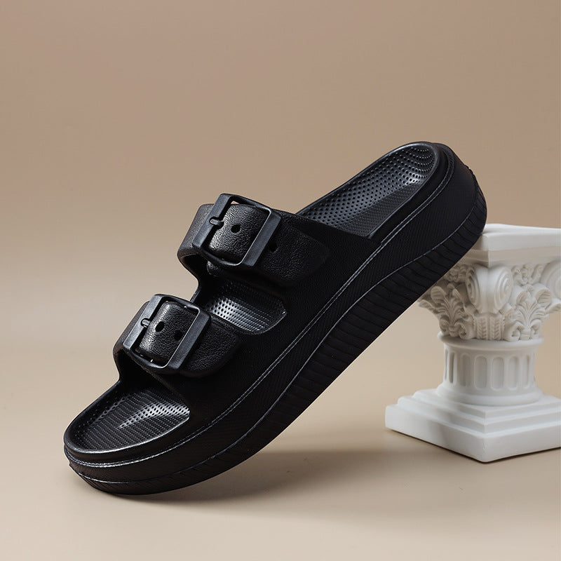 Women's EVA Flat Sandals – Double Buckle & Arch Support