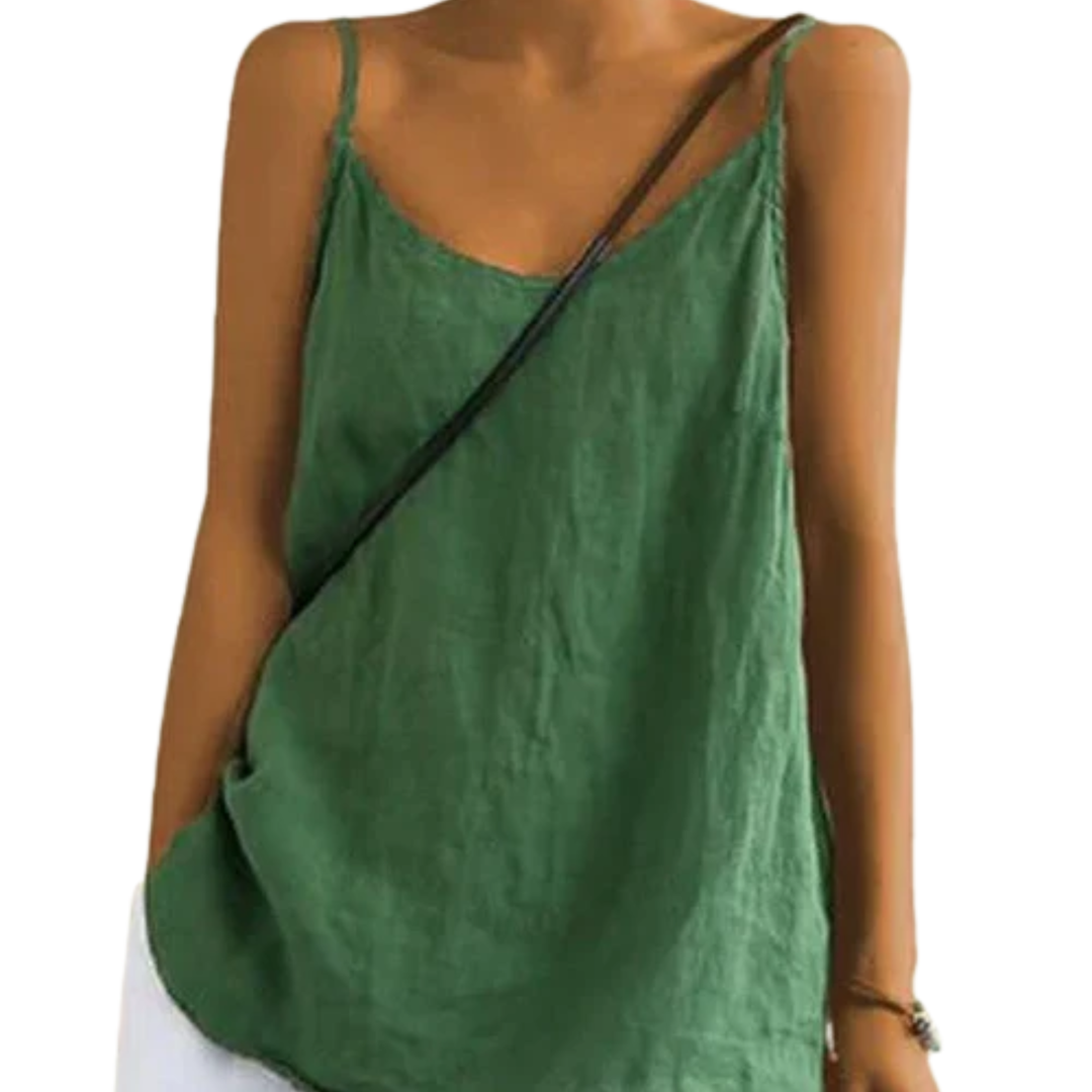 Women's Linen Spaghetti Strap Tank Top | Relaxed Loose Fit