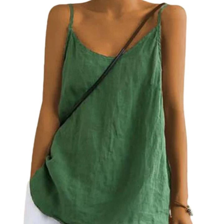 Women's Linen Spaghetti Strap Tank Top | Relaxed Loose Fit