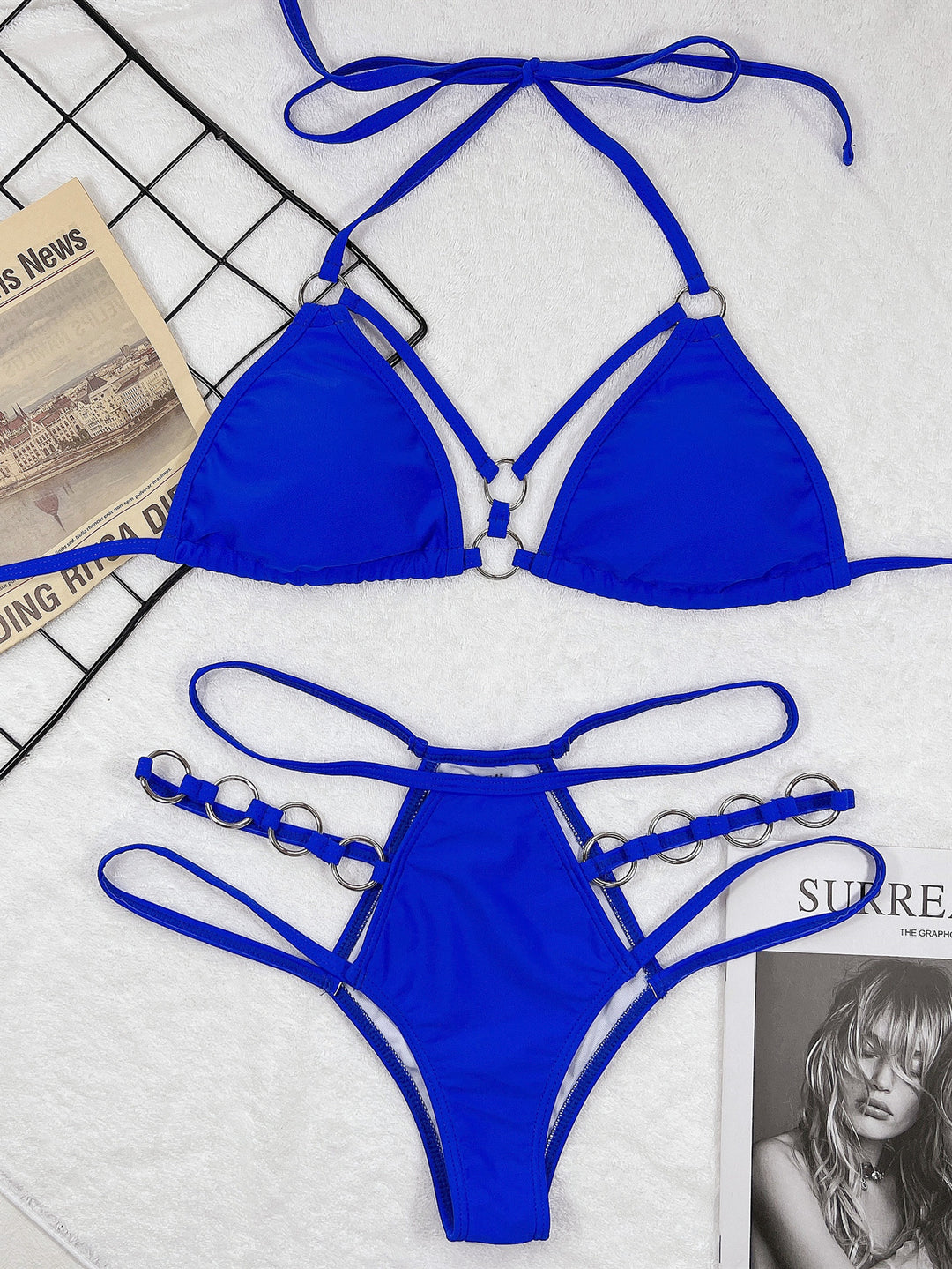 Women's Bikini Set – Solid Color Two-Piece Swimsuit