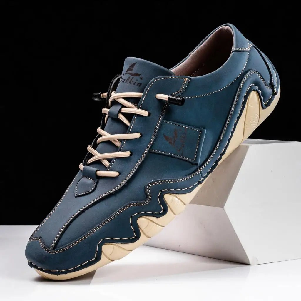 Men's Handmade Premium Leather Sneakers – Wavy Sole Durable Build