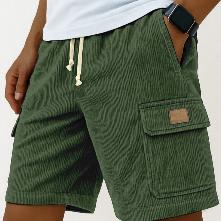 Men's Corduroy Cargo Shorts – Elasticated Drawstring Waist