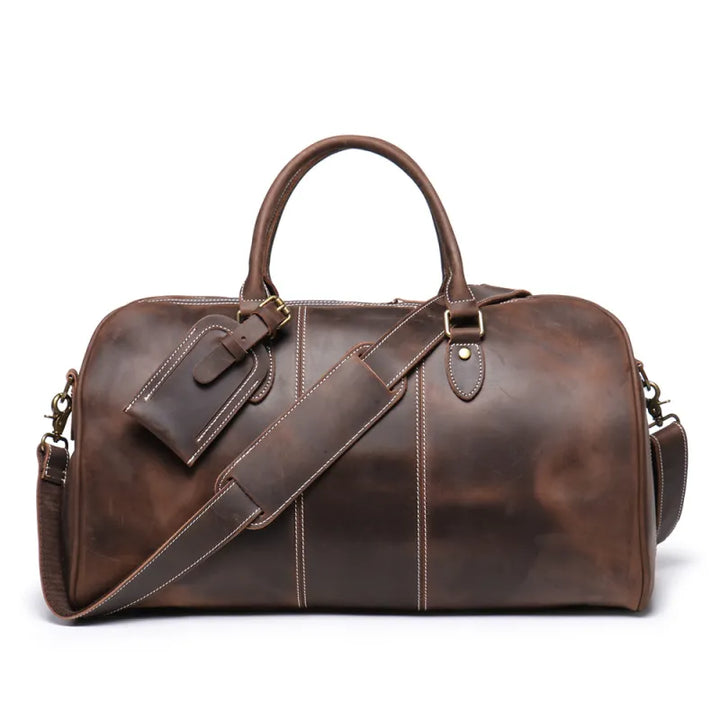 Leather Duffle Bag for Men – Crazy-Horse Vintage Travel Holdall