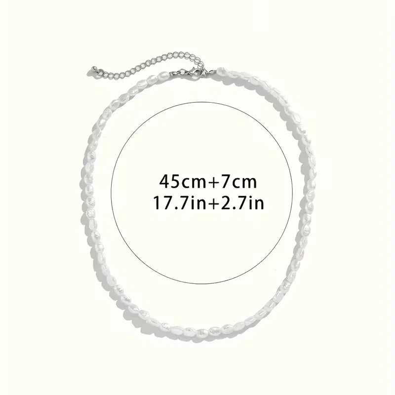 Baroque Faux Pearl Necklace – Irregular Bead Unisex Statement