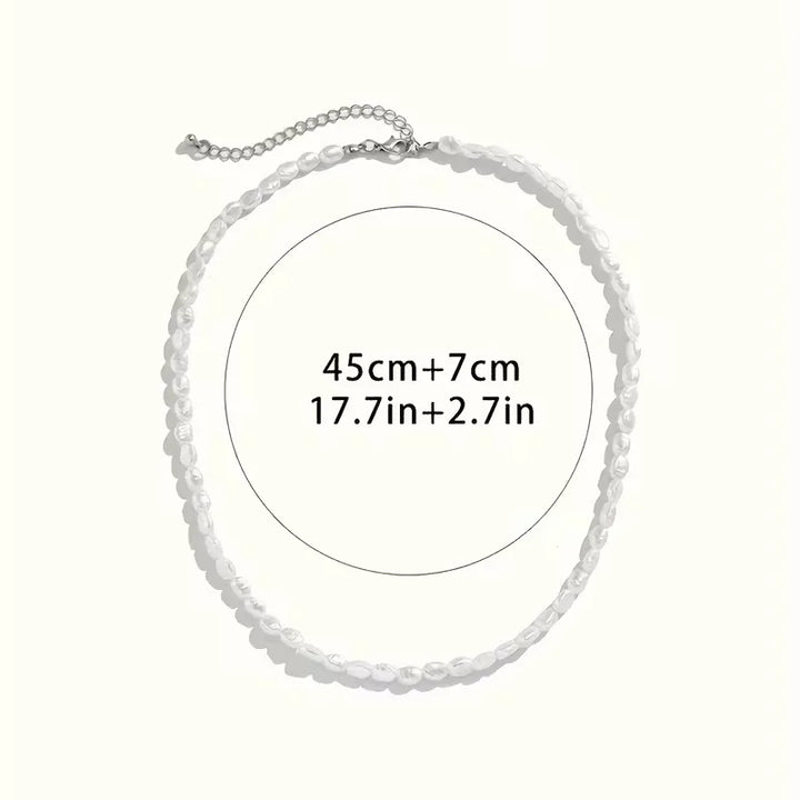 Baroque Faux Pearl Necklace – Irregular Bead Unisex Statement