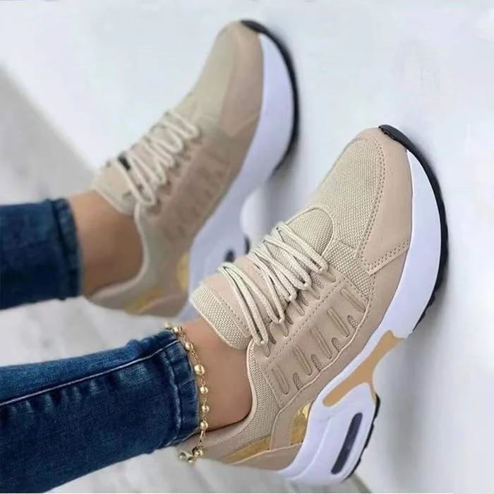 Platform Sneakers for Women – Chunky Sole Mesh Lace-Up