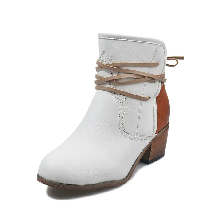 Cowboy Boots for Women – Wrap Lace Detail &amp; Stacked Block Heel