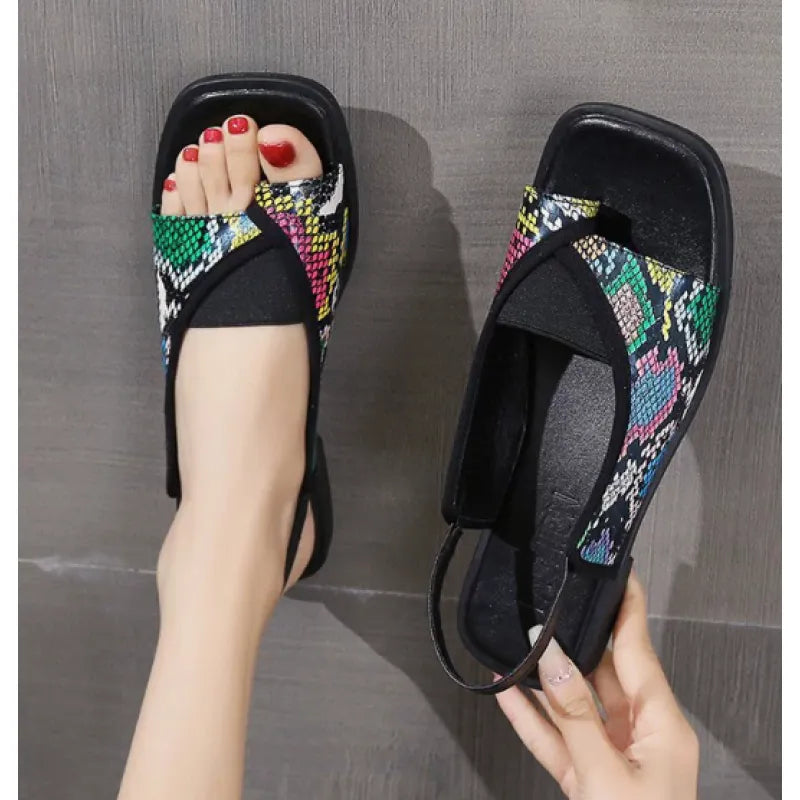 Square Toe Flat Sandals for Women – Slip-On Summer Style
