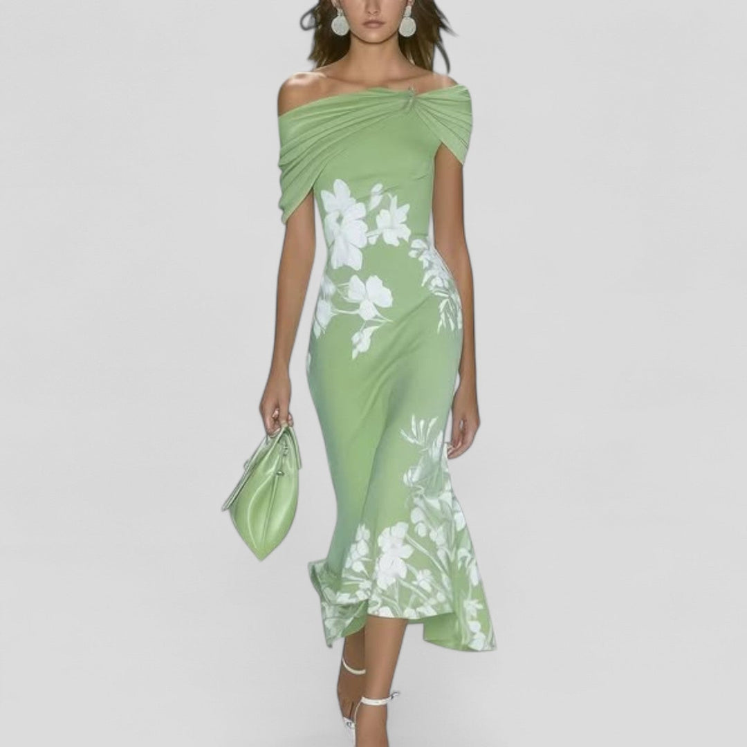 Women's Printed Midi Dress – Relaxed Silhouette Soft Breathable Fabric