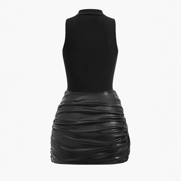 Women's Mini Dress – Sleeveless Tie-Front | Fitted Silhouette