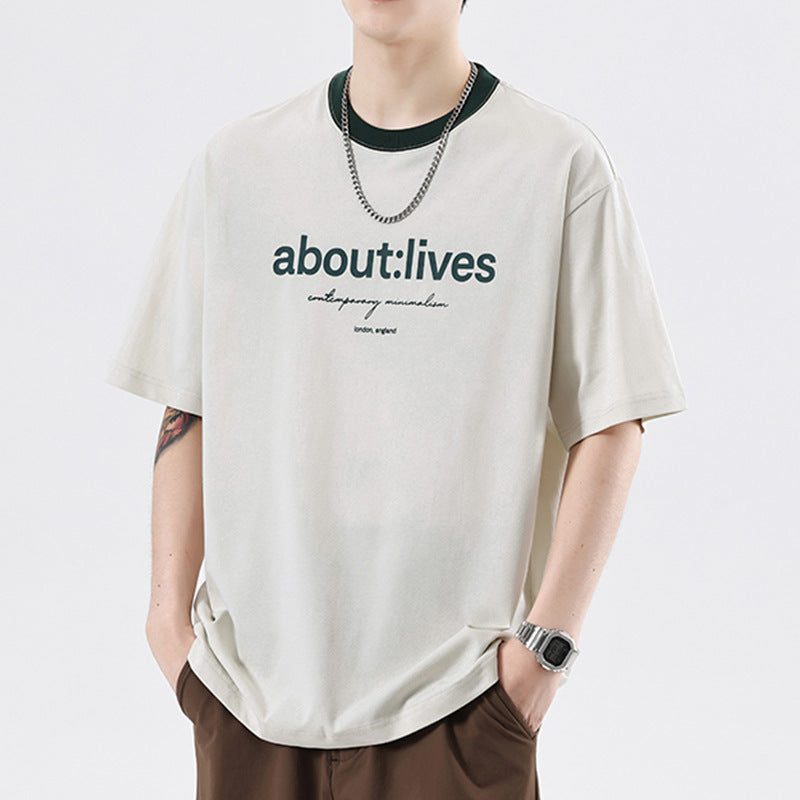 Men's Graphic Tee – Multicolor Round Neck Short Sleeve