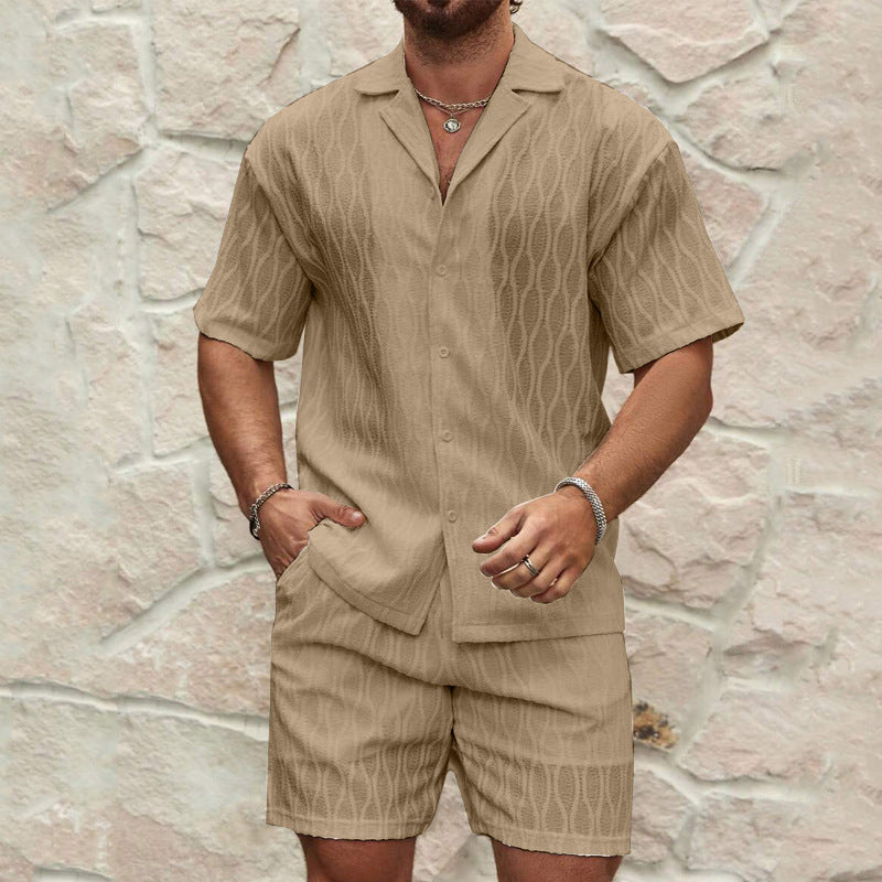 Men's Two Piece Set – Summer Shirt & Shorts | Breathable Casual