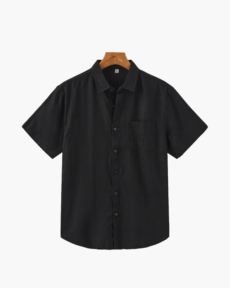 Men's Linen Short Sleeve Shirt – Relaxed Straight Fit