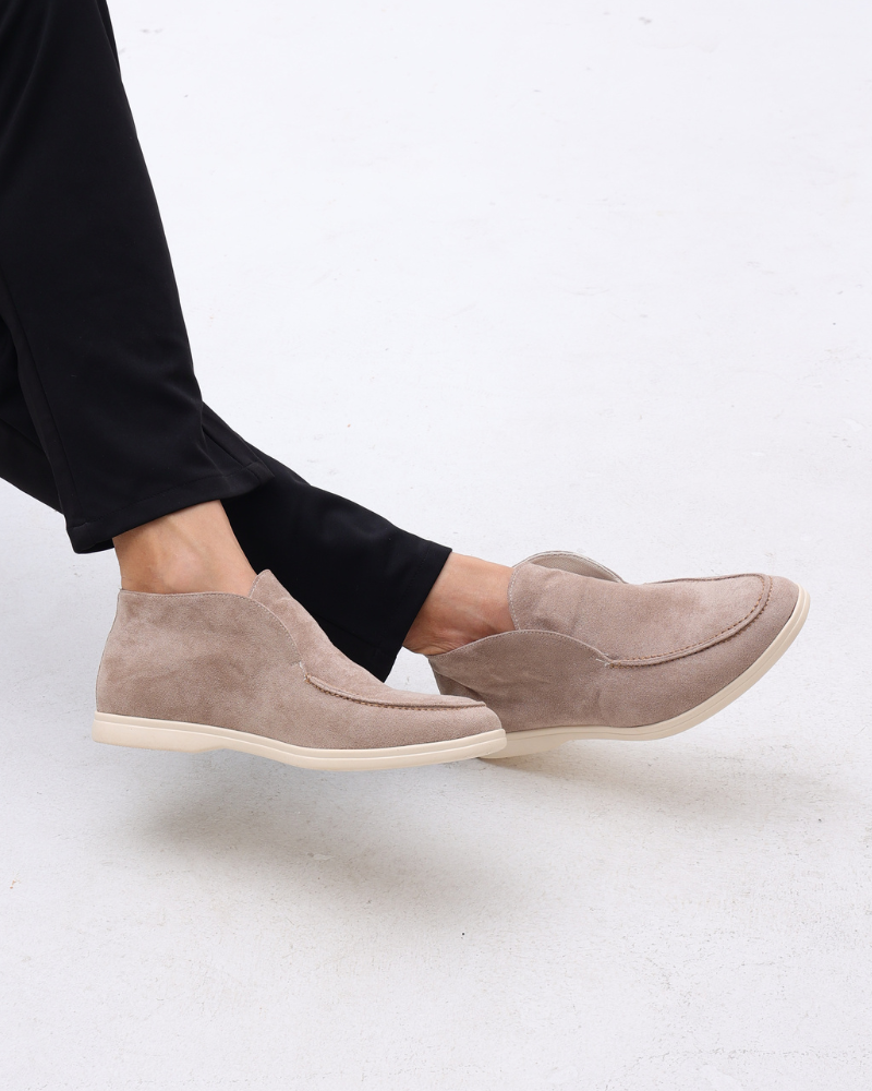 Men's Calf Suede Leather Loafers Slip-On – Full Leather Insole Stitch