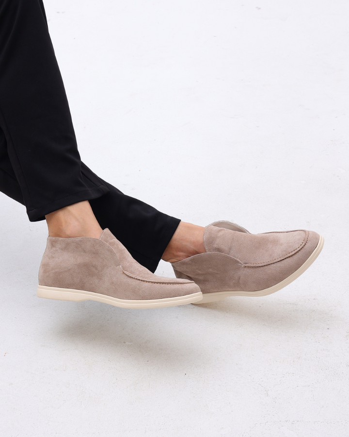Men's Calf Suede Leather Loafers Slip-On – Full Leather Insole Stitch