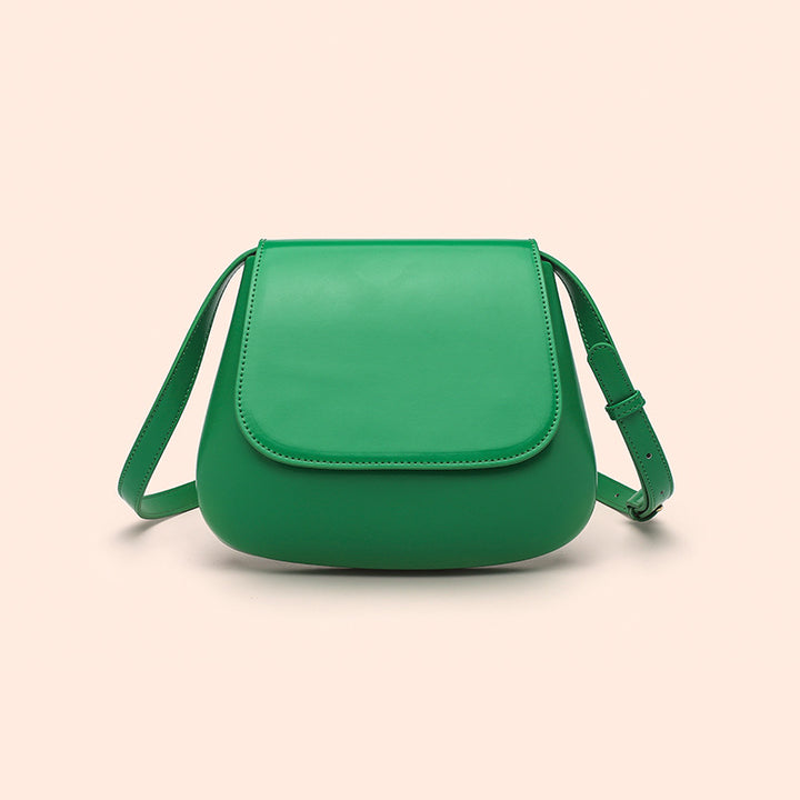 Women's Vegan Leather Crossbody Bag Saddle – Satchel Adjustable Strap