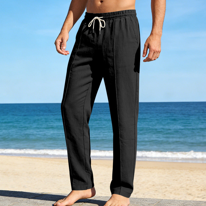 Men's Relaxed-Fit Breathable Casual Trousers – Straight-Leg Everyday