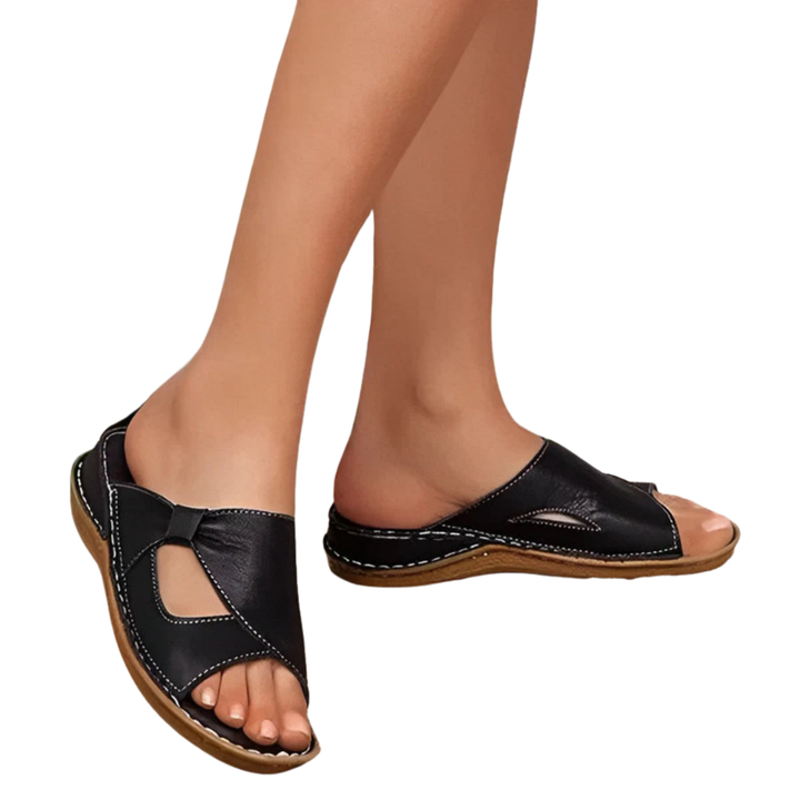 Women's Lightweight Flat Sandals – Slip-On Rubber Outsole
