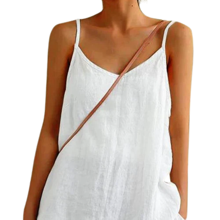 Women's Linen Spaghetti Strap Tank Top | Relaxed Loose Fit