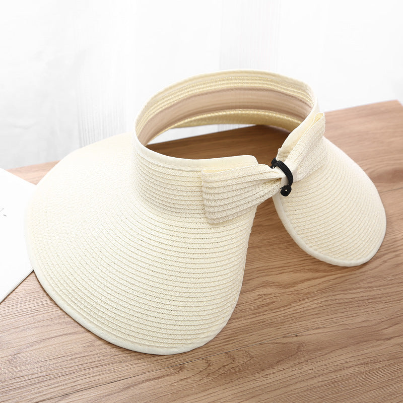 Straw Wide Brim Visor Hat for Women – Open Crown Sun Hat