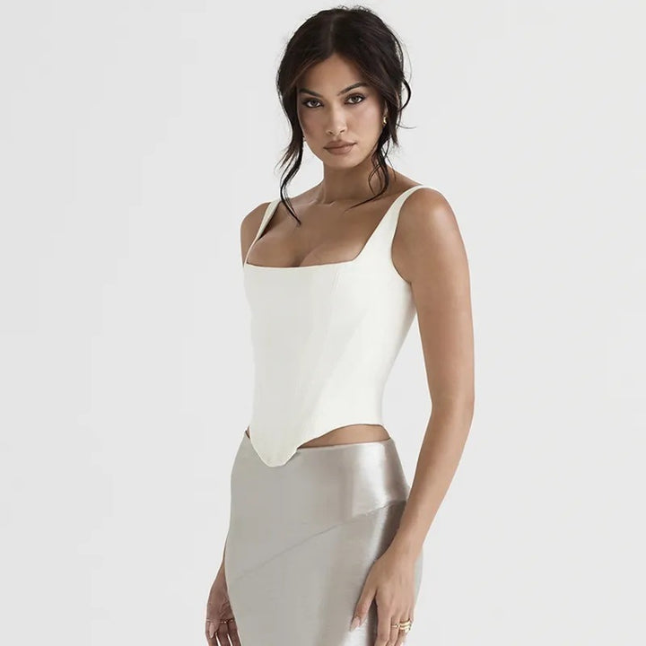 Women's Corset Top Sculpted Bodice Sleeveless – Contour Structured Silhouette