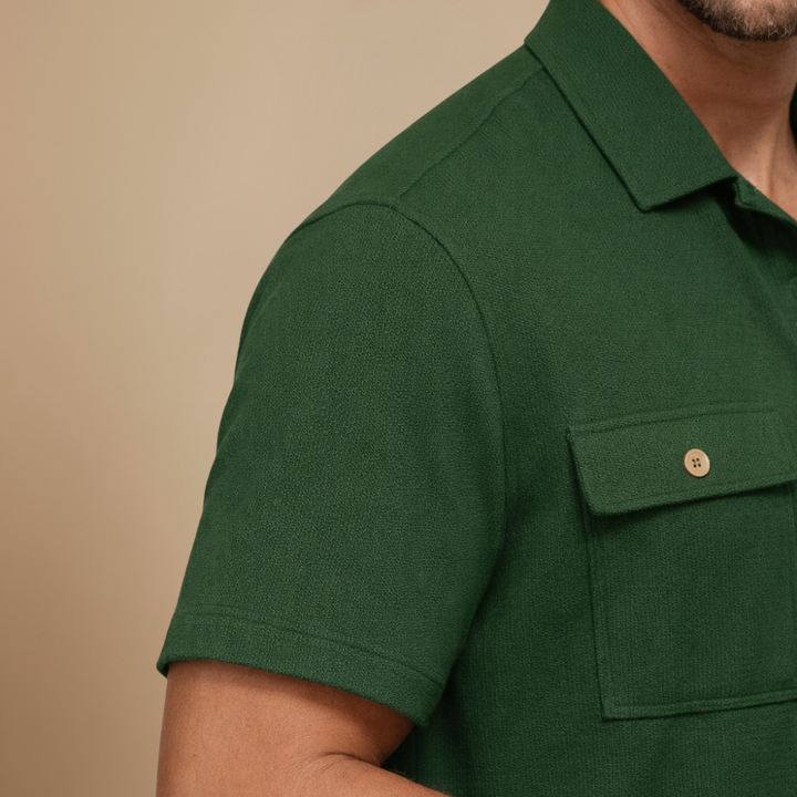 Men's Waffle-Knit Two-Piece Set – Relaxed Matching Shirt & Shorts