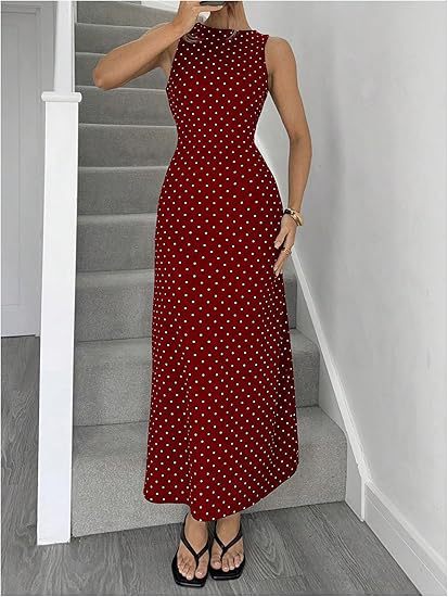 Polka Dot Bodycon Dress – Back Cutout & Lace-Up Detail