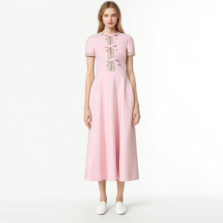 Midi Dress with Bow Details – Romantic Feminine Silhouette