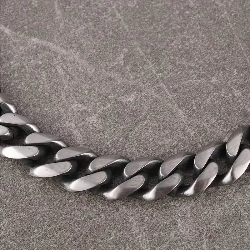 Cuban Link Bracelet Men – Polished Stainless Steel Lobster Clasp