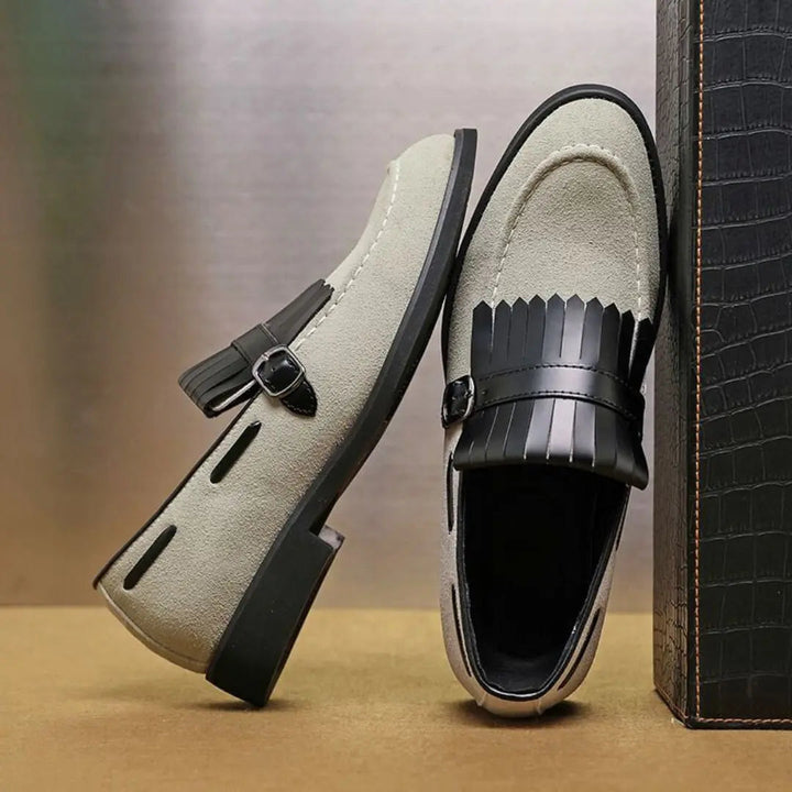 Men's Suede Tassel Loafers – Monk Strap Slip-On