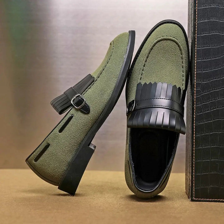 Men's Suede Tassel Loafers – Monk Strap Slip-On