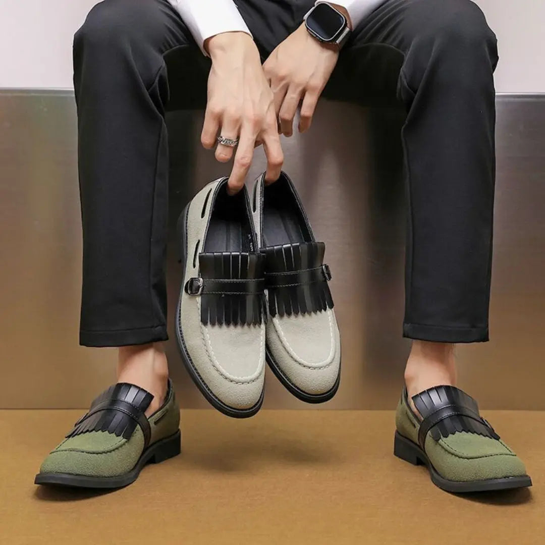 Men's Suede Tassel Loafers – Monk Strap Slip-On
