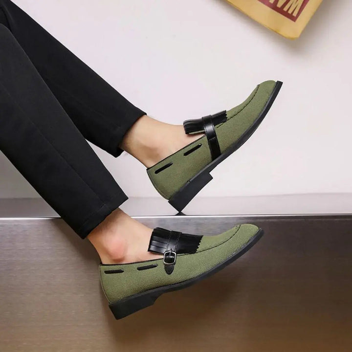Men's Suede Tassel Loafers – Monk Strap Slip-On