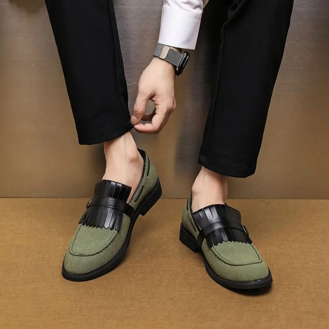 Men's Suede Tassel Loafers – Monk Strap Slip-On